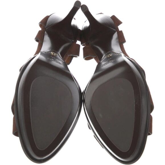 Ralph Lauren Fall ‘15 Collection Brown Suede Jenica Stiletto Sandal Look 20 & 21 - Picture 13 of 16